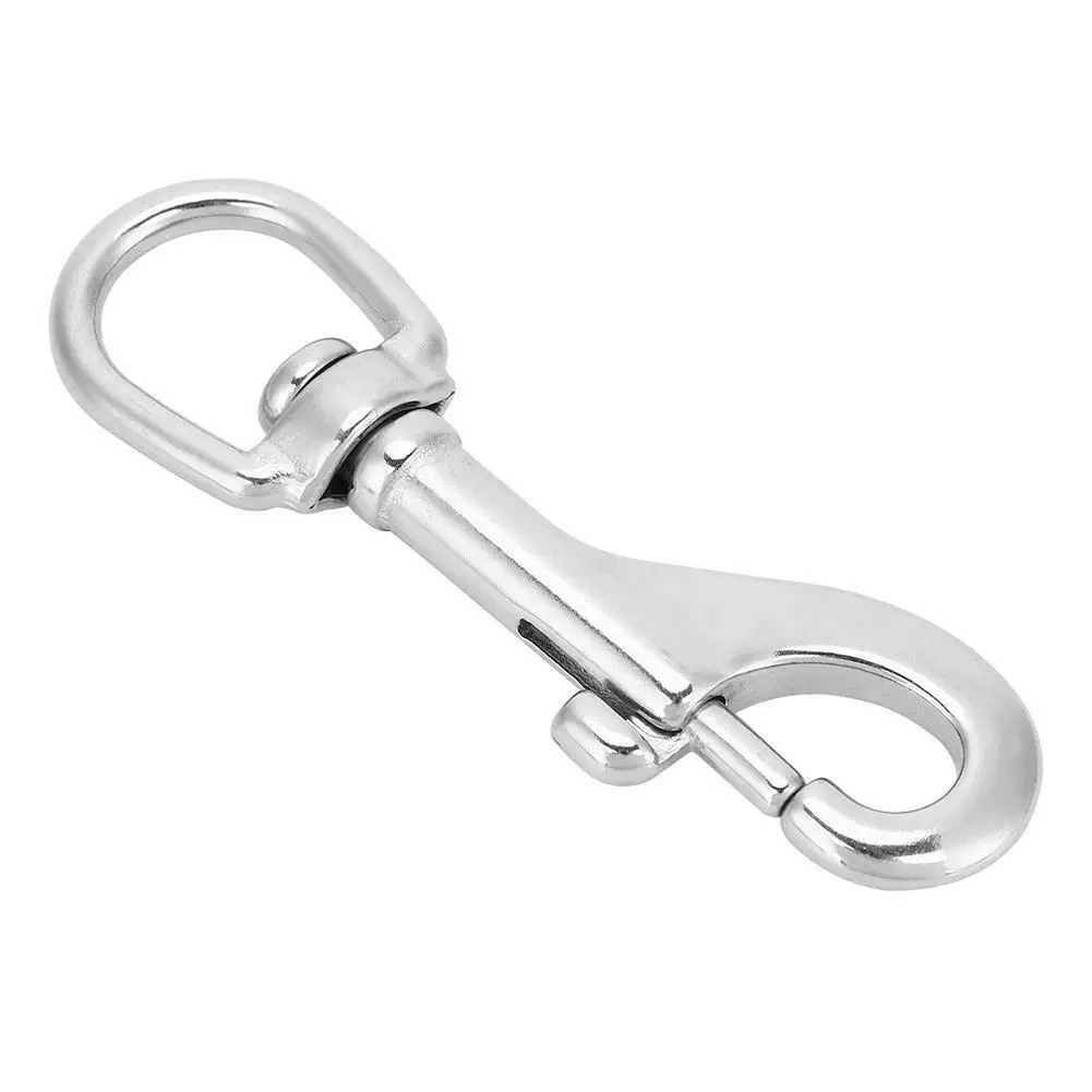 Marine Boat 316 Stainless Steel 72mm Single Way Swivel Eye Bolt Snap Hook Clip Diving Shackle Rigging Hardware