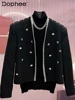 Trendy Male Light Luxury High-end Small Fragrant Coats Men's 2024 Autumn Winter New Chic Black Jackets Trendy Short Jacket Tops 1