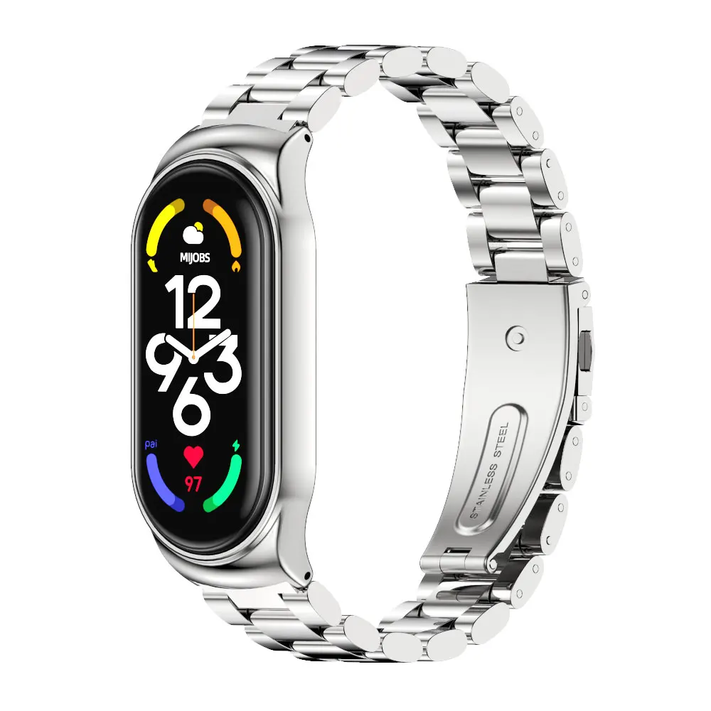 Premium Stainless Steel Watchband Bracelet - Adjustable Metal Wrist Strap