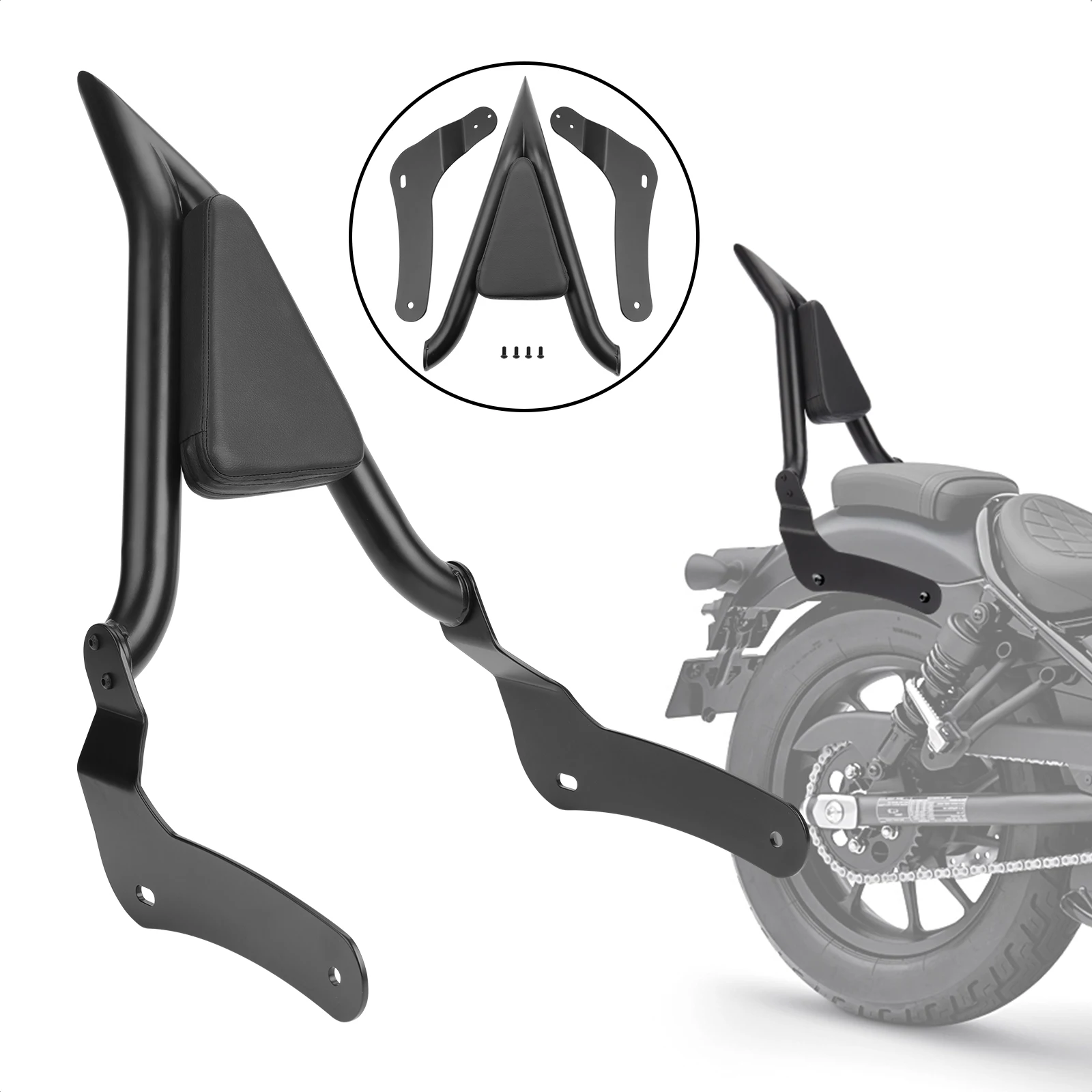 

Removable Motorcycle Passenger Backrest For Honda Rebel CMX500 CMX300 2017 2018 2019 2020 2021 2022 2023 Back Cushion
