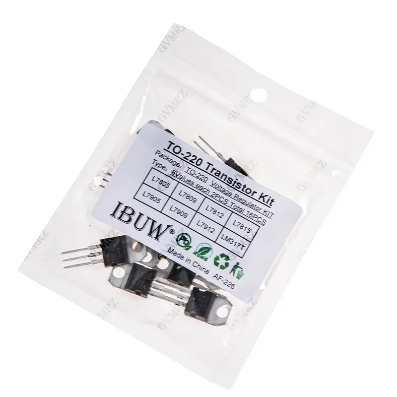 16PCS 8Values TO-220 Transistor Kit (L7805/L7812 etc.) Voltage Regulator for Industrial Power Supply DIY Project LM317T L7805 - Image 3