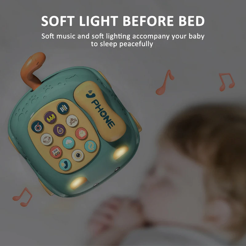 Baby Educational Learning Toys 0 12 months Montessori Lights Musical Piano Mobile Phone Girl Kids Child Telephone Story Machine 4