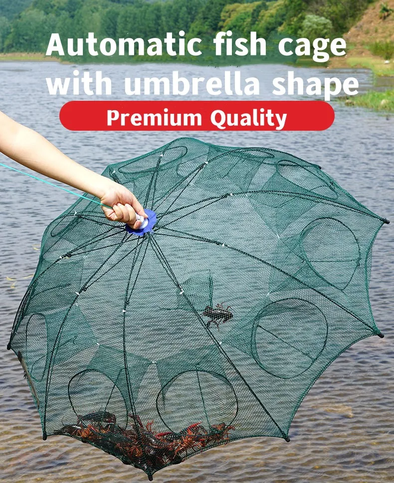 Fishing Net Cyrusher Umbrella Net Shrimp Cage Automatic Folding Fish Protection Moving Kite Hand Cast