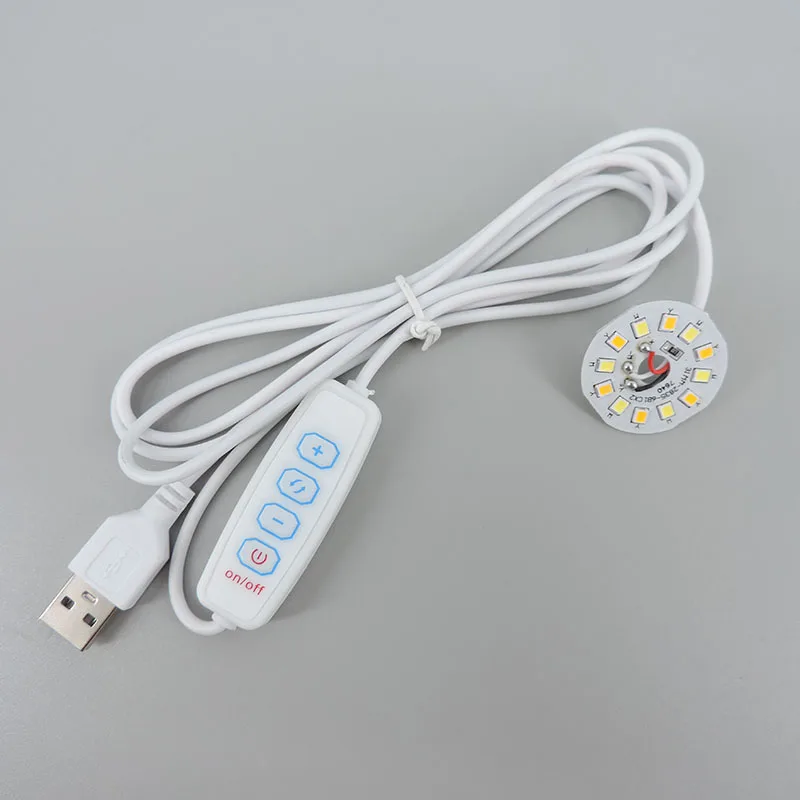 Description Picture 4 of itemDC 5V 3W USB LED chip Lights single 3 Colors warm white Night Light Desk Book Lamp with Switch warm Dimmable power cable 1.5m P1