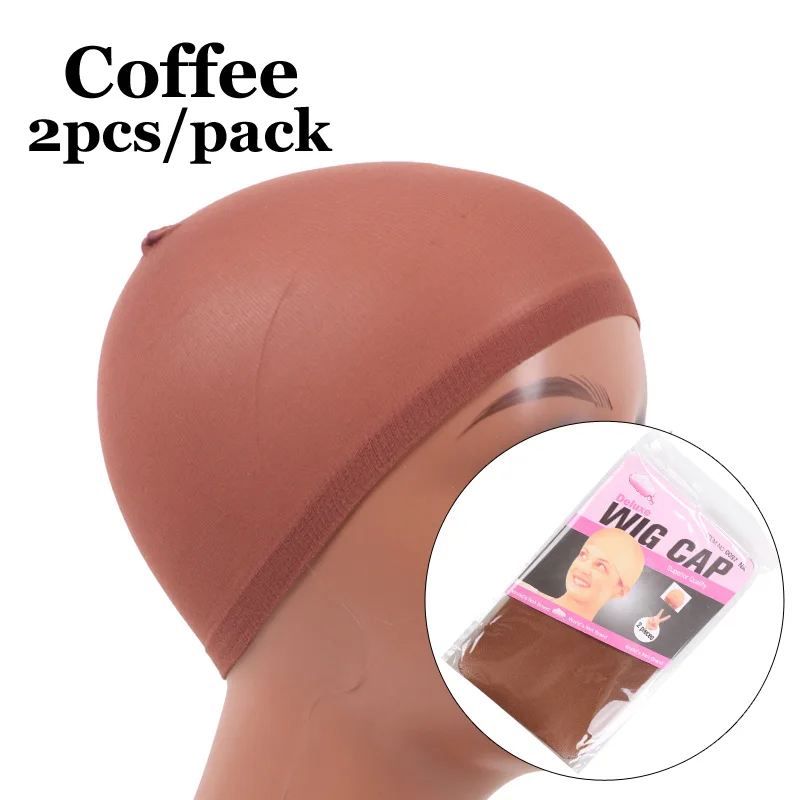 Bequeme Perücken kappen Haar netze 1 Packung 2 Stück Strumpf perücken kappe für Halloween Perücke braun schwarz Perücken kappen passt für kleine Köpfe und große Köpfe – Detail 9