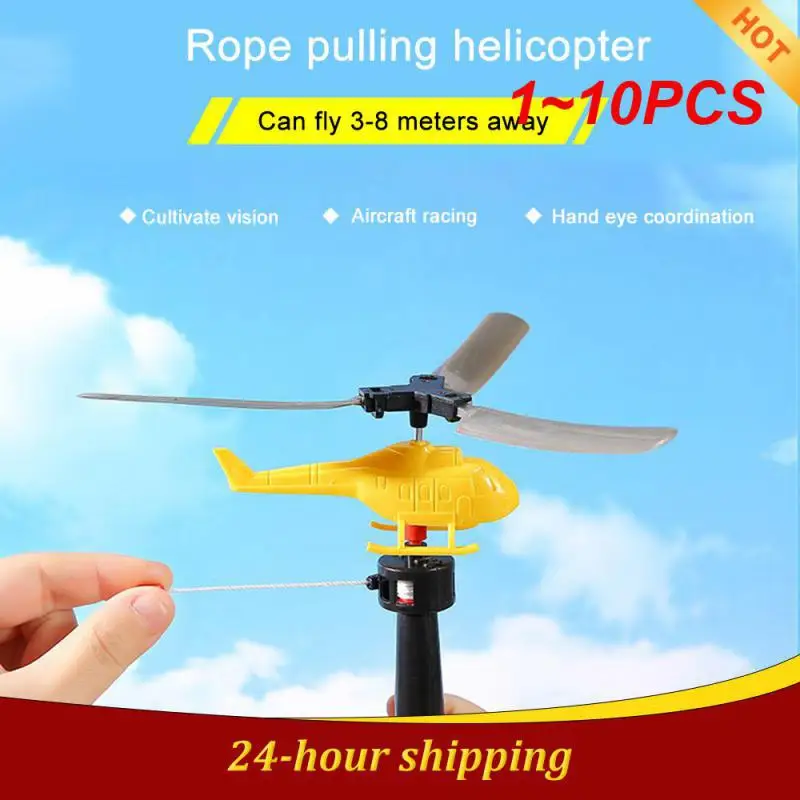 

1~10PCS Outdoor Toys Aviation Model For Children Play Helicopter Plastic Easy To Assemble Children Gift Drone Drawstring Plane