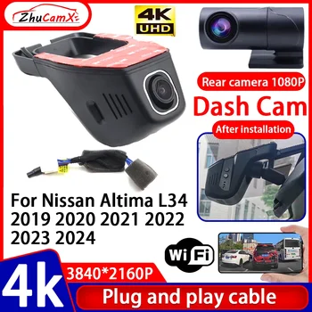 ZhuCamX Video Recorder 4K UHD Plug and Play Car DVR Dash Cam Camera for Nissan Altima L34 2019 2020 2021 2022 2023 2024 1