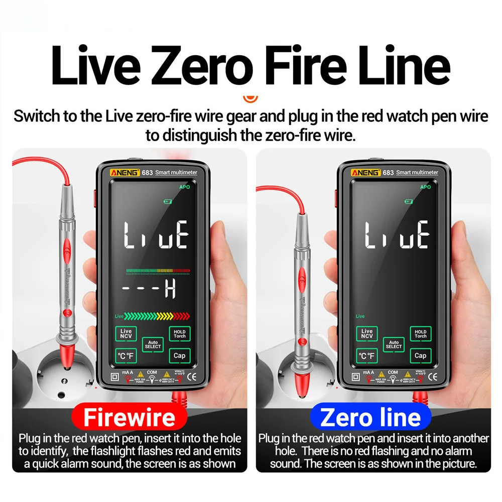 Smart Digital Multimeter ANENG 683 682 681 LCD/VA Reverse Display Capacitance Meter Hz Ohm Diode Tester AC/DC Measuring Tools digital multimeter,multimeter tester
