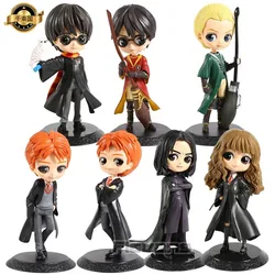 7 typesCartoon Harry Potter Action Figure Hermione Ron Malfort Model Dolls Q Version Doll Car Cake Decoration Children Toys Gift