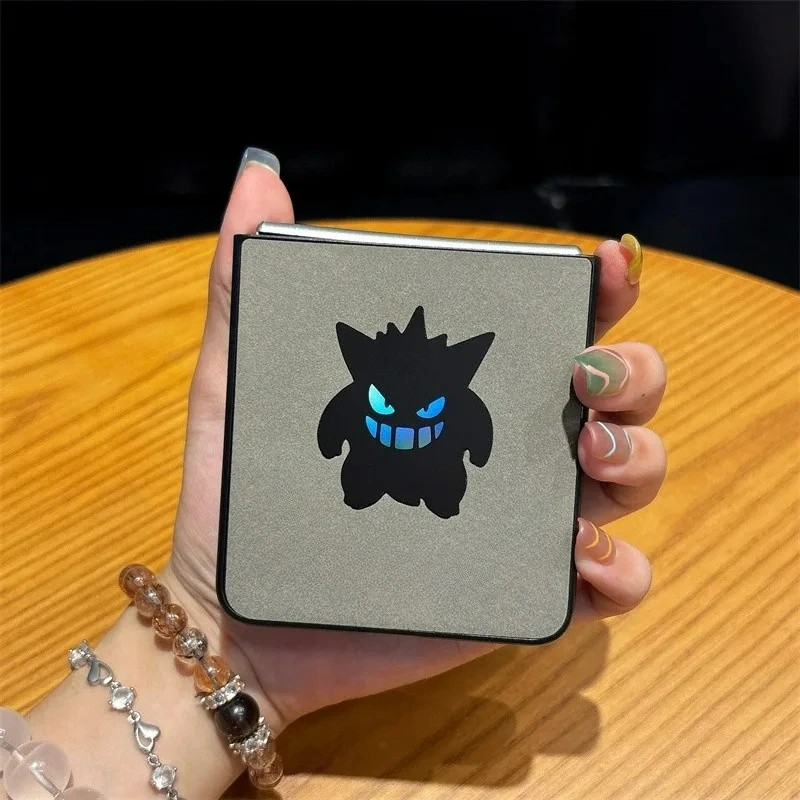 Cute Cartoon Gengar Laser Leather Texture Shockproof Phone Case
