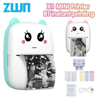 ZWN Portable Bluetooth Mini Printer Mobile Phone Photo Title Note Print Pocket Student Error Label Printer for Children's Gifts 1