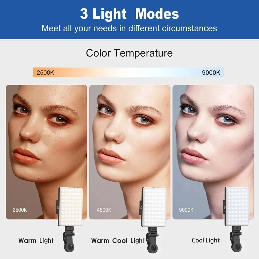 LED Photography Lighting Kit LED Fill Light Mobile Phone Live Broadcast Selfie Video Conference Portable USB Charging Fill Lamp