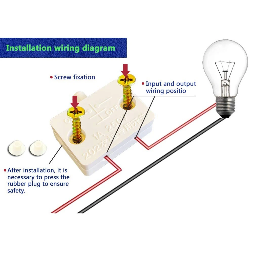 Cabinet Door Switch Cabinet Lamp Switch 4 Pcs Drawers Open on Close Door Applicable to 12V 24V 110V