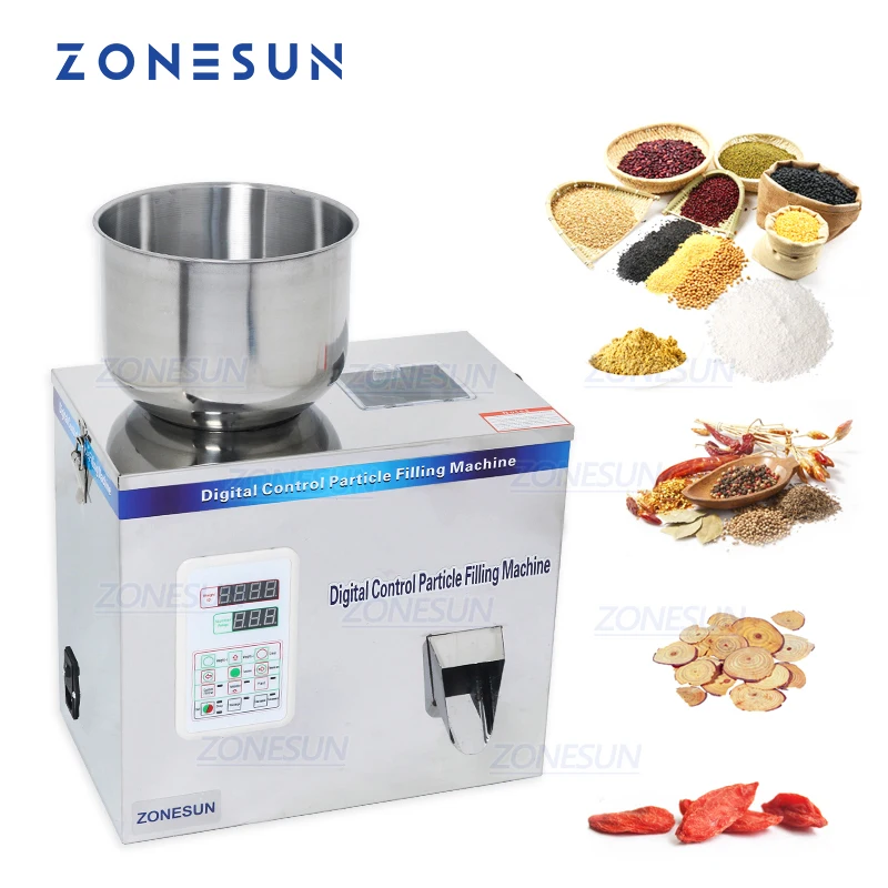 ZONESUN 1-200G Particle Tea Candy Nut Food Packing Filling Machine Automatic Powder Tea Surge Coffee Filling Machine