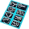 8Pcs/Set Montessori Metal Puzzle Wire IQ Mind Brain Teaser Puzzles Adults Interactive Game Reliever Educational Toys 3