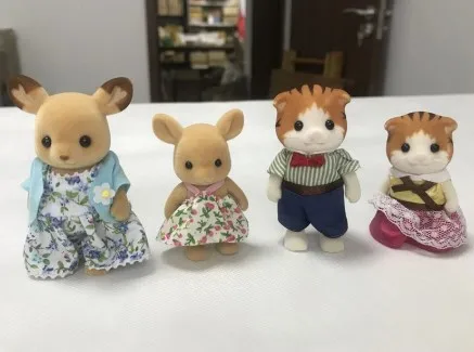 Sylvanian FamiliesGeniune Forest Animal Baby Toys Rabbit Family Dolls Dollhouse Figures CollectibleFurniture Set Gift