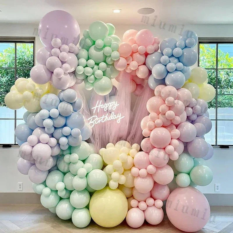 Pastel Balloon Garland Arch Kit Macaron Color Balloons Rainbow