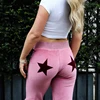 Women's High Elasticity Star Print Straight Leg Casual Pants Color Blocking Sports Embroidery Spring Summer New Fashion 4