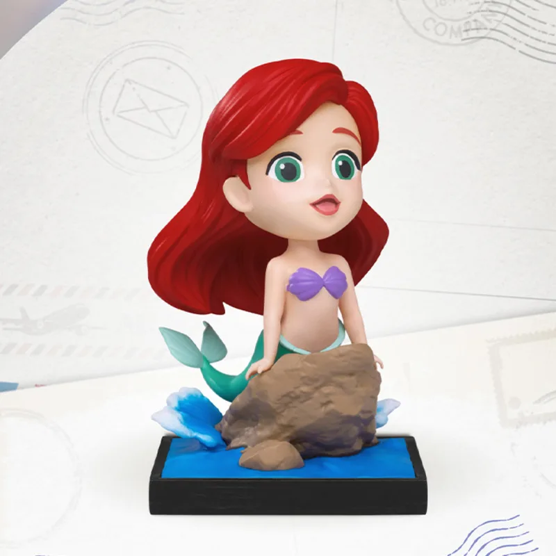 

Disney Anime Figure Model Toy Ornament Kawaii Winnie The Pooh Mermaid Stamp Style 100th Anniversary Souvenir Decoration Diy Gift