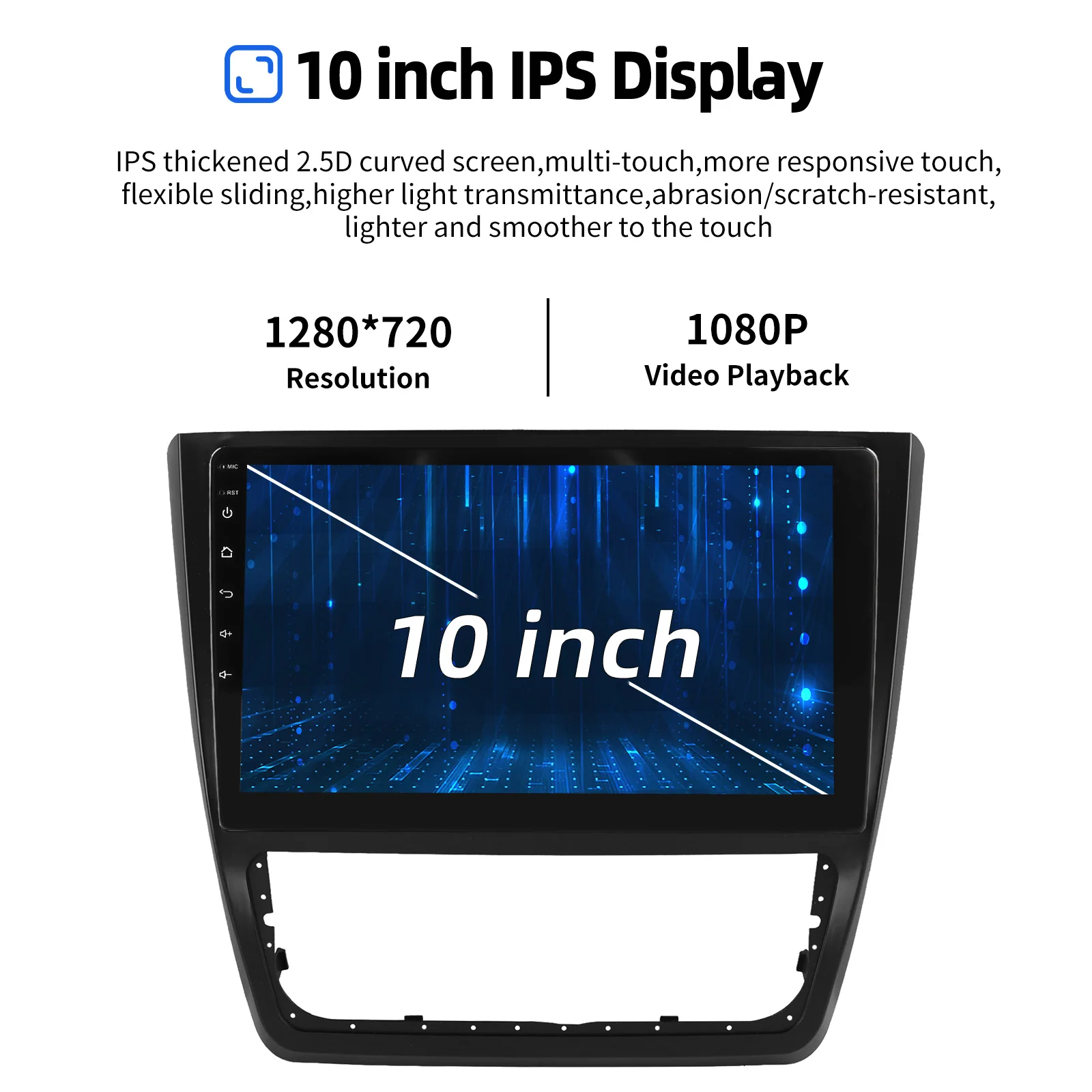 ESSGOO 2 DIN Für Skoda Yeti 2008-2013 Android 15 10 Zoll IPS Touchscreen Autoradio Wireless Carplay Android Auto GPS Navigation WIFI Lenkradfernbedienung RDS Bluetooth Spiegellink ASP-Sound Geteilter Bildschirm USB – Detail 6
