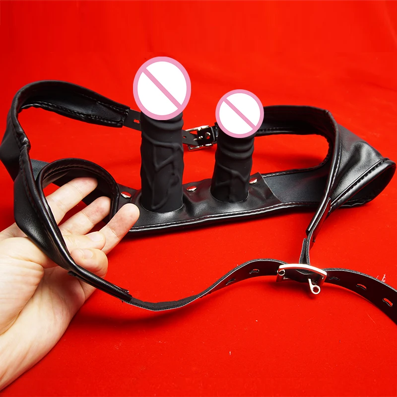 Strapon Detachable Chastity Double Silicone Dildos Penis Strap On Belt,Vagina Anal Butt Plug Leather Harness,Strap-on Sex Toys