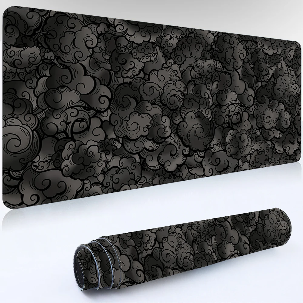 Japan Clouds Deskmat Black Carpet Large Gaming Mousepad Laptop Kawaii Computer Offices Mouse Pad Playmat Mouse Mats Accessories — view 2