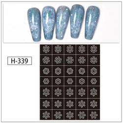 Nail Art Stencil Stickers and Charms Set (H - 339)