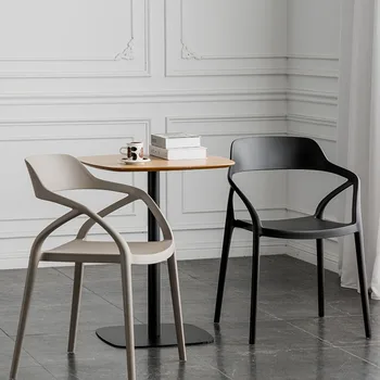 Lounge Backrest Chairs Dining Room Minimalist Nordic Plastic Chairs Ergonomic Kitchen Cadeiras De Jantar Dining Table Furniture