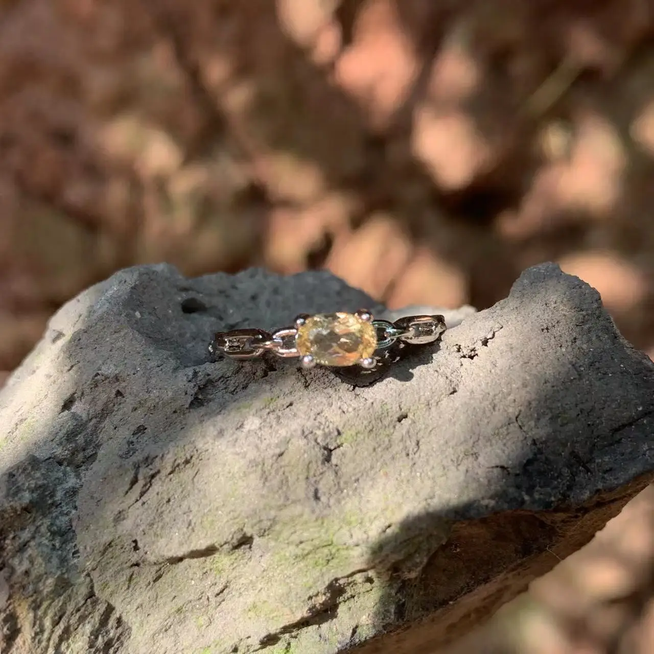 6*4MM Natural Citrine Ring Adjustable Female Ring Jewelry for Women Gift Wholesale High Quality Vintage Fine