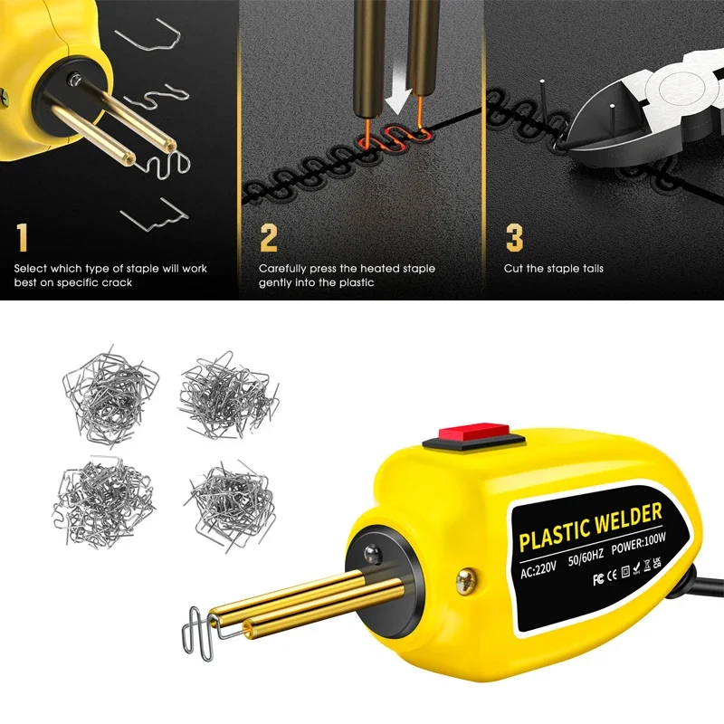 Mini 100W Plastic Welding Machine Hot Stapler Bumper Repair Kit Soldering Iron For Plastic Repair Car Bumper Repair Welding Gun 4