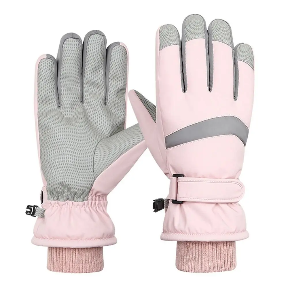 

Fleece Touch Screen Gloves Adjustable Waterproof Warm Ski Gloves Winter Non-slip Driving Mittens Men Women