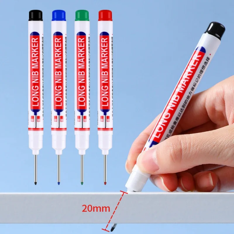 Long Head Markers Pen Bathroom Woodworking Decoration Multi-purpose Deep Hole Marker Pens Red/Black/Blue/Green/White Ink