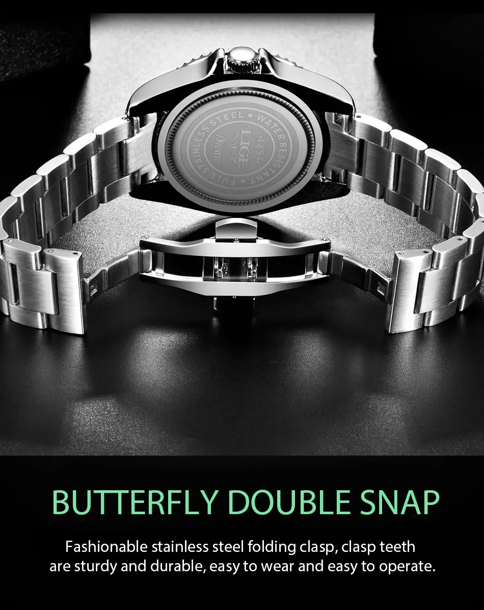 Lige top marke luxus mode taucher uhr herren 30atm wasserdichte datum uhr sport uhren herren quarz armbanduhr relogio maskulino – Detail 10
