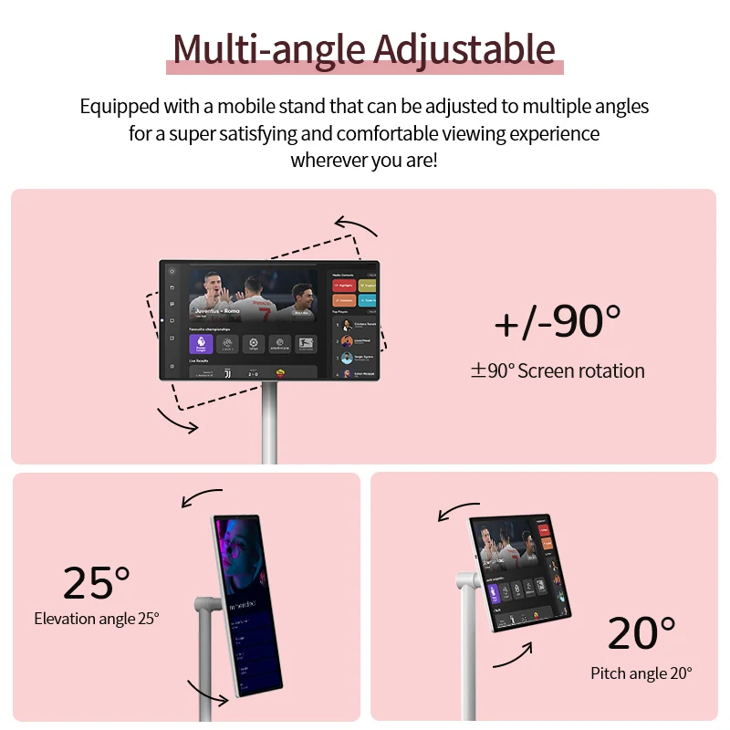 Professional 21.5 Inch Stand Tv 128gb 6000mah Smart Tv 21.5" Smart Televisor Mini Portable Touchscreen with Camera