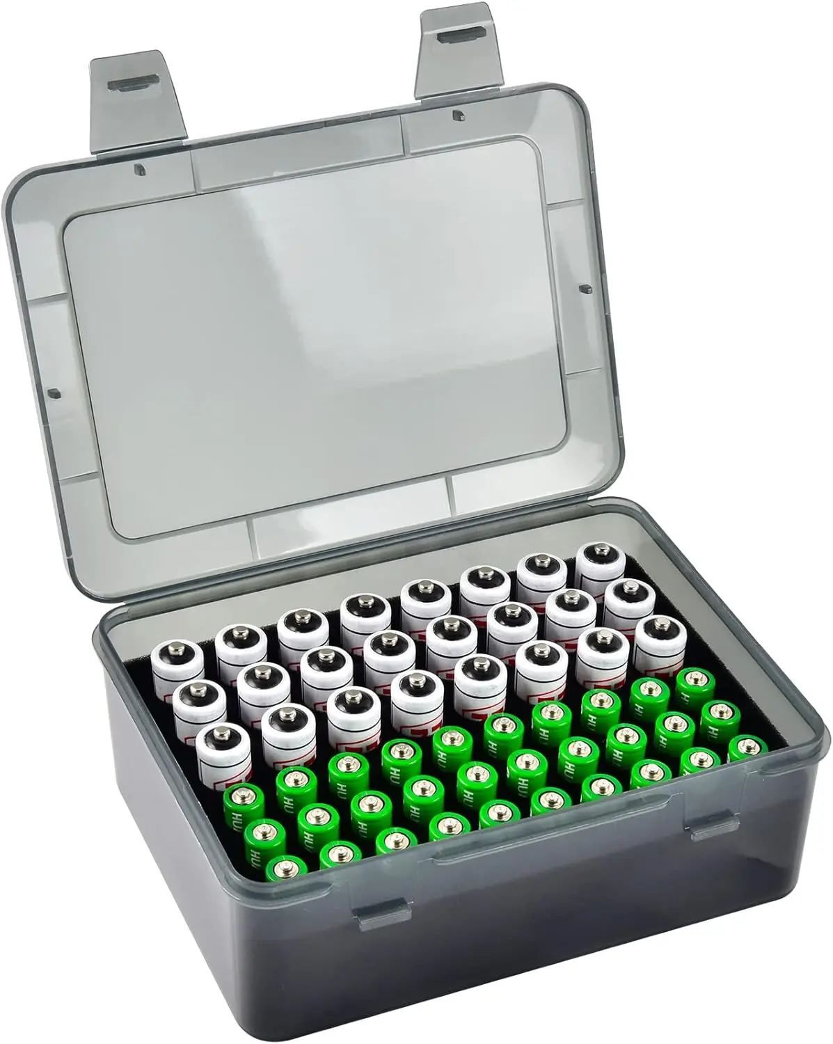 Battery Storage Organizer and Holder for 54 Batteries, Home and Garage Container and Dispenser