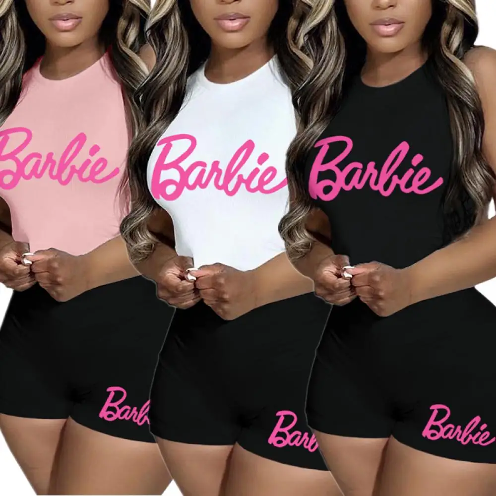 Barbie Yoga treino conjunto para mulheres, kawaii, desenhos animados,  macio, esporte, suspensórios, shorts, sem costura, roupas de fitness,  menina sexy, anime, menina - AliExpress