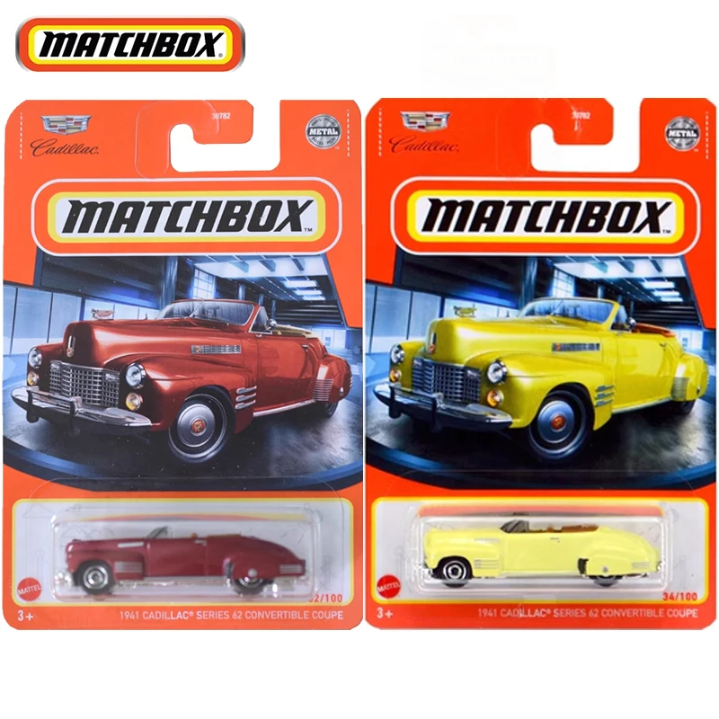 Original Mattel Matchbox Car 1941 Cadillac Series 62 Convertible Coupe 1/64 Diecast Vehicle Children Toys for Boys Juguetes Gift