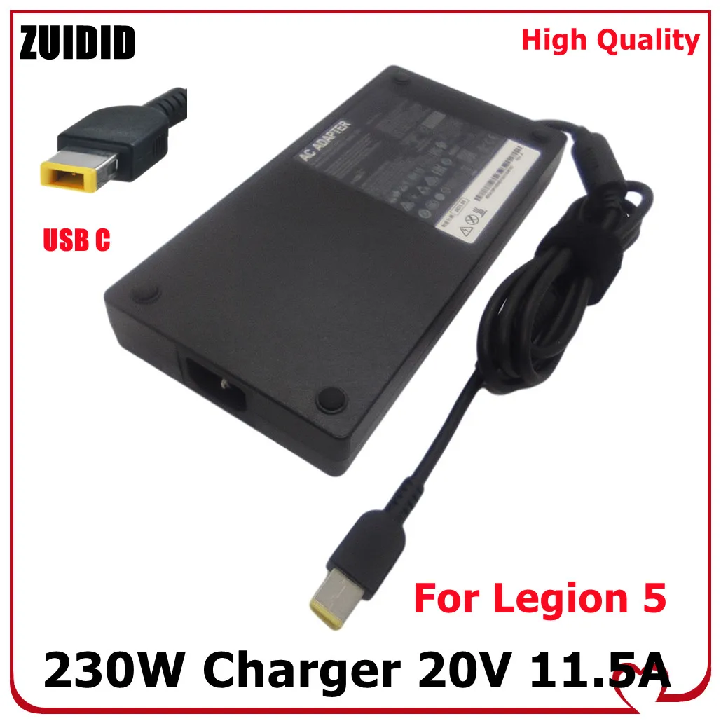 

20V 11.5A 230W USB PIN AC Laptop Charger Adapter for Lenovo Legion Y740 Y920 Y540 P50 P70 P71 P72 P73 Y7000P Y9000K A940 00HM626