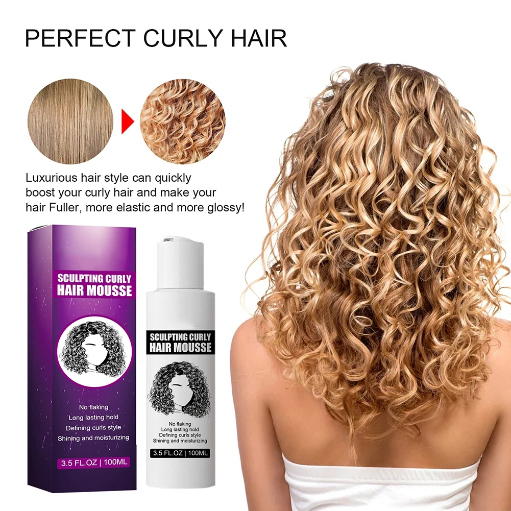 Curly Hair Mousse 100ml Sculpting Hair Styling Mousses Curl Boost Cream Curly Bounce Beauty Health Nourishing Elastic Effective Anti-frizz Foam