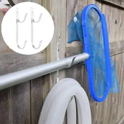 2Pcs Pool Pole Hook Aluminum Alloy Pool Tools Hook Screw Mount Skimmers Leaf Rakes Nets Pool Supplies Hanger Garden Accessories