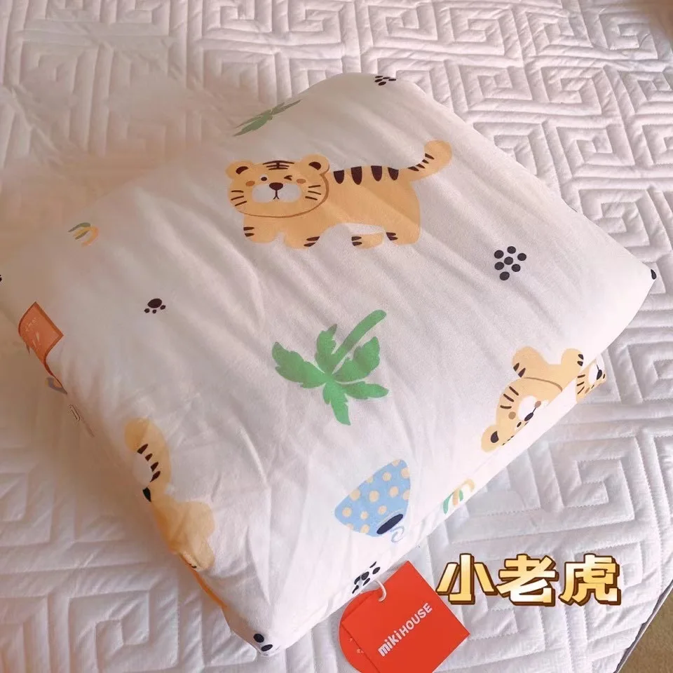 New Children's Knitted Cotton Summer Quilt Can Machine Washed Cartoon Soybean Quilt Kindergarten Nap Air Conditioner