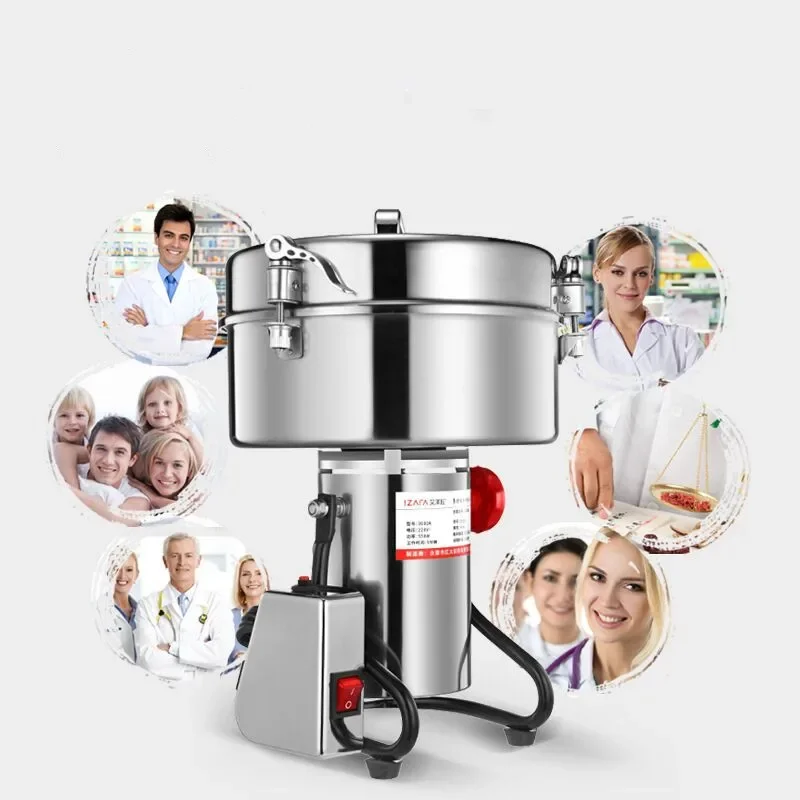 4500g Capacity Dry Food Grinder Mill Home Spice Coffee Grain Cereal Medicine Powder Crusher Gristmill - Kitchen Grinding Machine 4