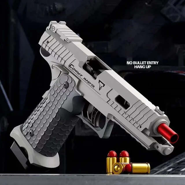 Automatic Continuous Shell Ejection 2011 Pistol Decompression Radish Gun Empty Hanging Revolver Toy Gun Boys Gift 6