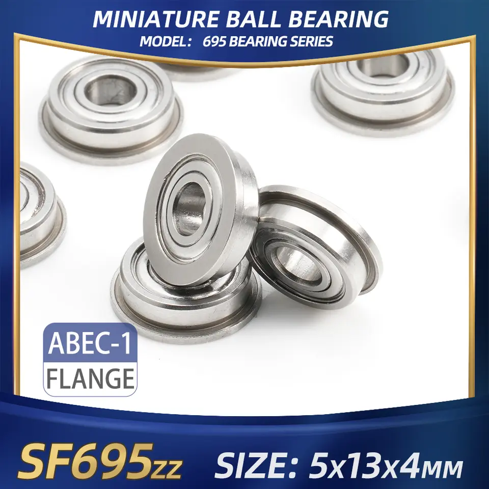 FUSHI 695zz 695 2rs Bearing 5x13x4 mm 10Pcs Stainless steel S695zz Flange F695 2rs Bearing For VORON 3D Printer,RC Car image 14