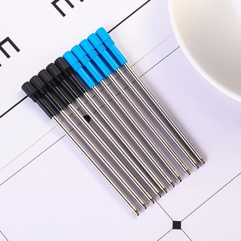 20/30 Stück kompatible Kugelschreiberminen, Stiftminen 1,0 mm mittlere Spitze schwarz und blau, Metallmine mit mittlerer Spitze – Detail 10