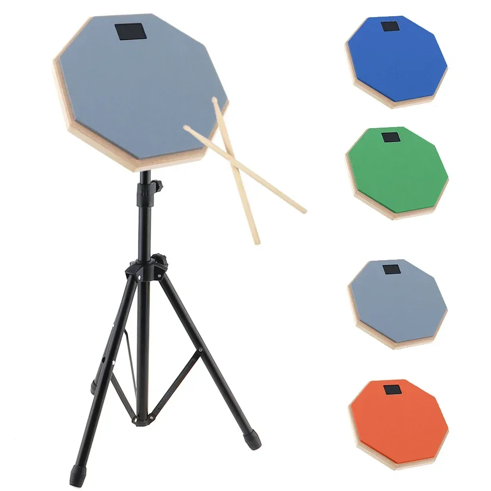 NEW 8-inch drum kit, wooden drum rubber mat, beginner training, musical percussion instrument with adjustable stand