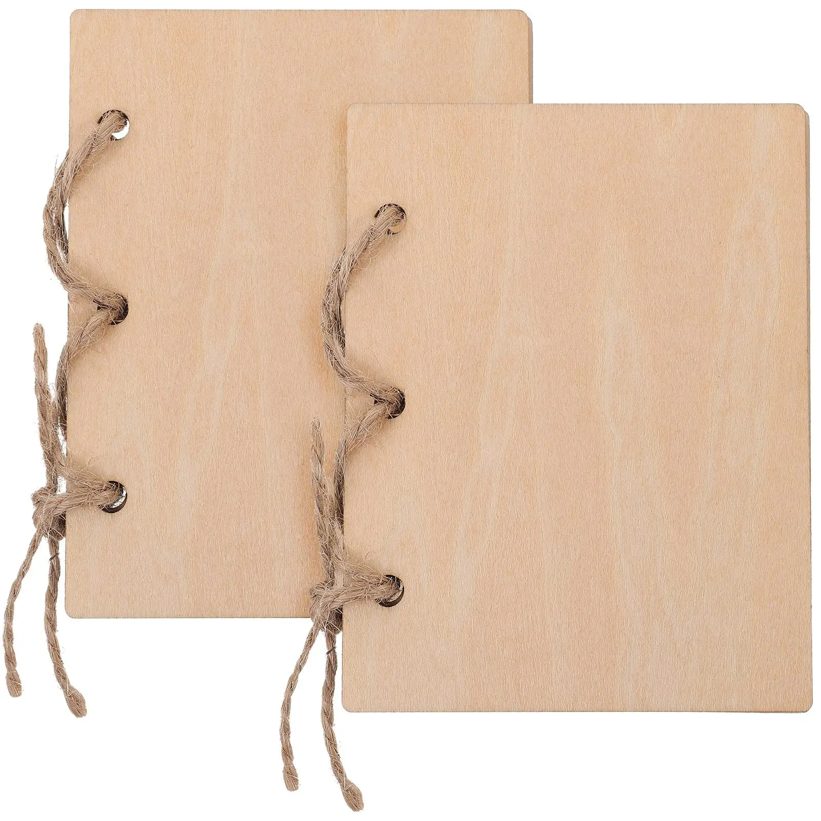2 Pcs Wooden Vow Books Wedding Photo Props His Hers Gifts Rustic Declaration Cards Guest Book Officiant Book Signature