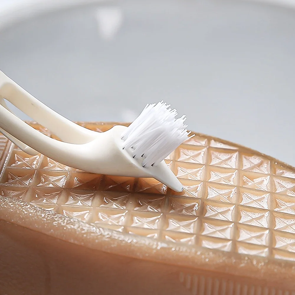 Long-handled Shoe Brush Double-headed Shoe Cleaning Brush Clothes Cleaning Brush for Home White Shoes Sneakers Boot Cleaner 3