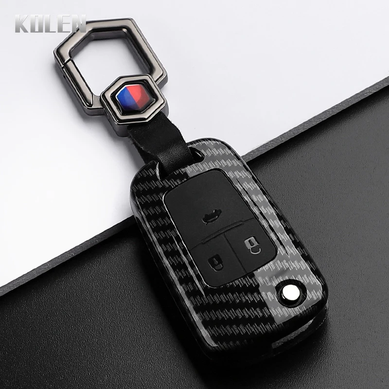 Premium ABS Carbon Fiber Style Car Key Case Cover
