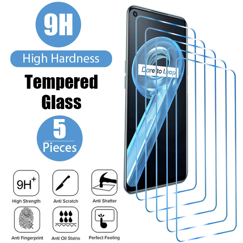 

5 шт. Защитное стекло для Realme 7 8 9 Pro Plus 8i, Защита экрана для Realme C11 C21 X2 GT 2 Pro Neo 2 3, стекло